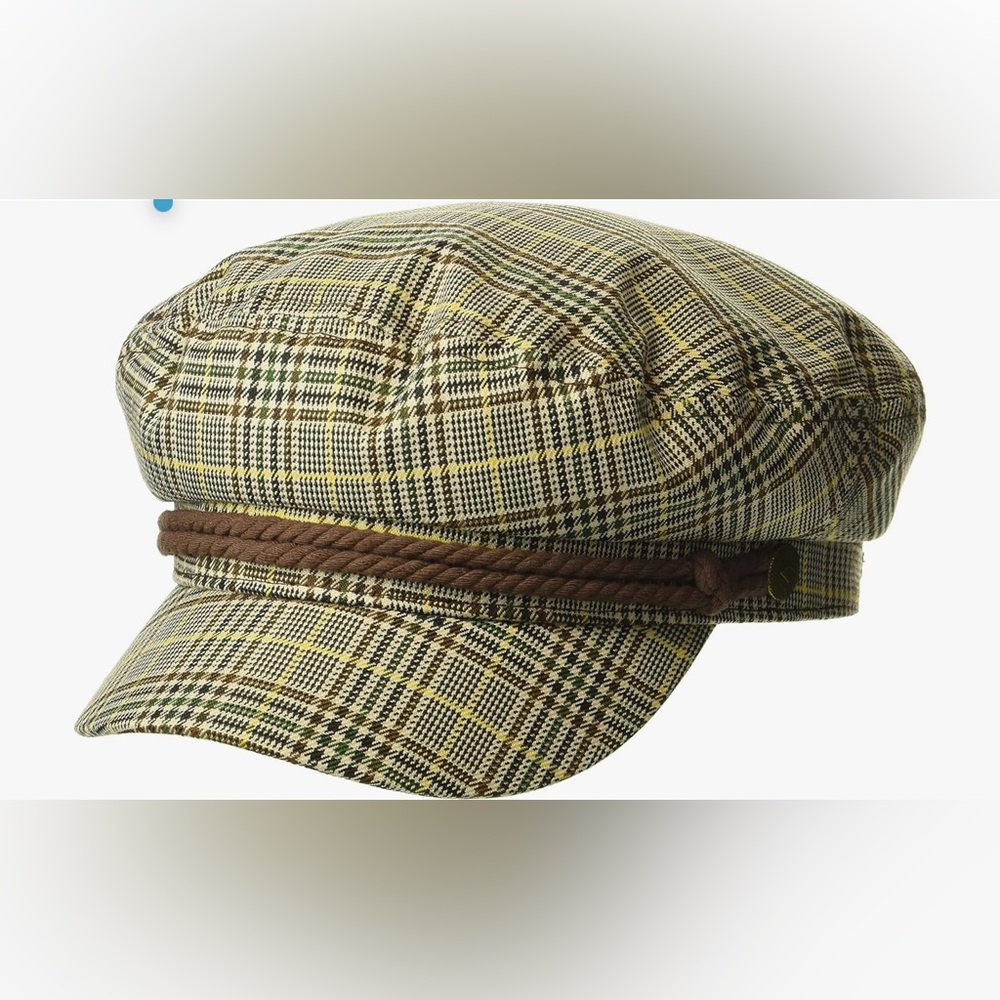 Brixton Brown Plaid Fiddler Cap Size Medium New Without Tags